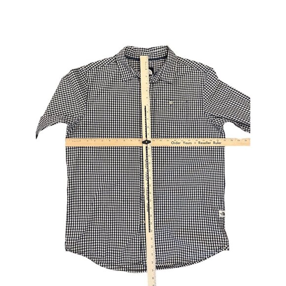 The North Face Mens Shirt M Navy Gingham Check Button Up Long Sleeve - Picture 10 of 10